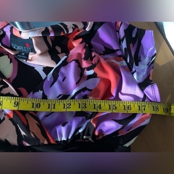 Scarlett Women's Size 10 Multicolor Floral Mid Length Midi Easter Spring Dress - Picture 10 of 14